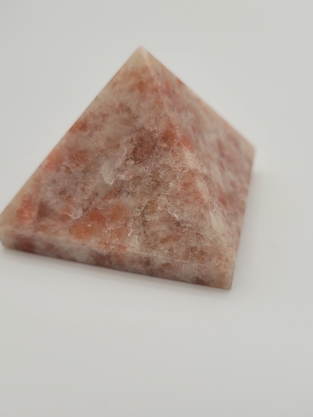 Natural Sunstone Pyramid Home Accent - Orange and Cream
